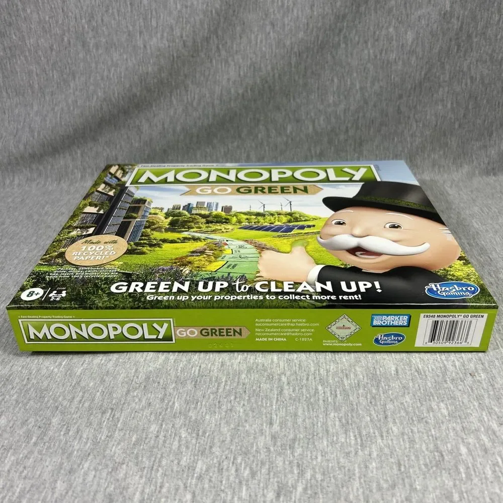 Hasbro Monopoly Go Green Edition Board Game - Picture 3 of 10
